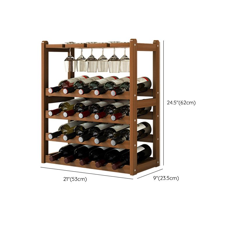 Countertop Wine Rack Solid Wood Wine Bottle Rack for Kitchen