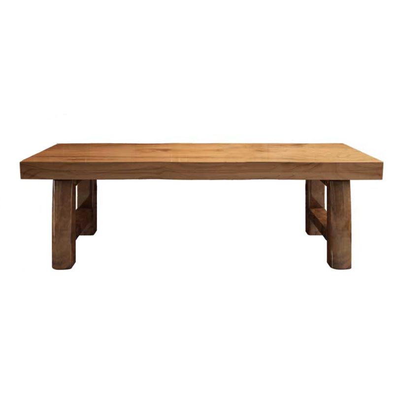 Rectangle Double Pedestal Dining Table Modern Pine Wood Table for Kitchen Use