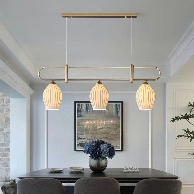 Drum Shape Metal Island Pendants Modern Style Multi Lights Island Pendant Lights