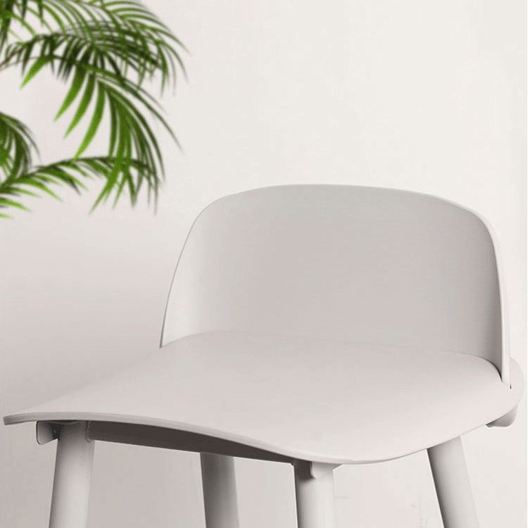 Modern Armless Backrest Counter Stool Iron Kitchen Bar Stool with Acrylic Seat and Pedal
