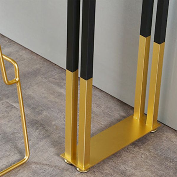 Glam Rectangle Bar Table Set 1/2/3/4 Pieces Faux Marble Pub Set for Dining Room