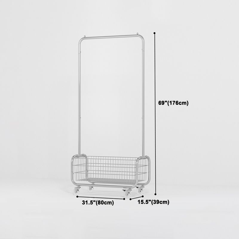 Contemporary Style Wardrobe Metal Open Wardrobe with Wheels for Home