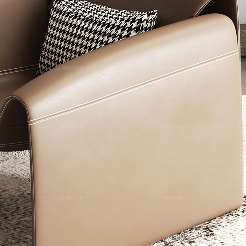 Contemporary Bonded Leather Arms Included with Pillow Accent Armchair