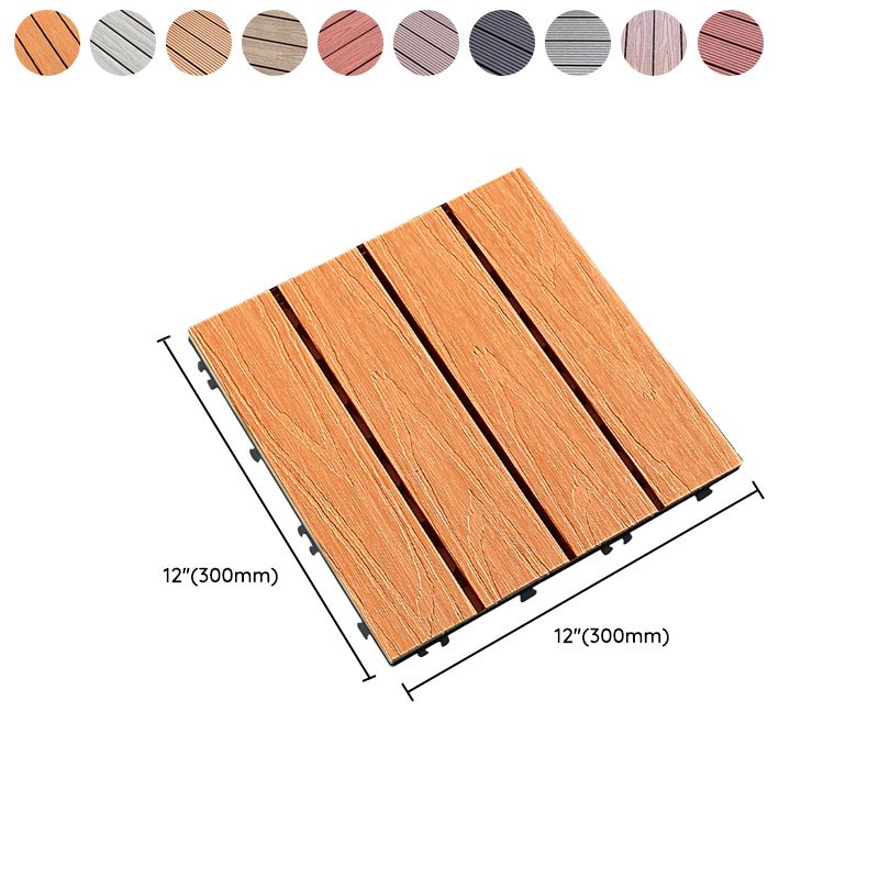 Composite Deck Tile Solid Color Water Resistant Patio Flooring Tile