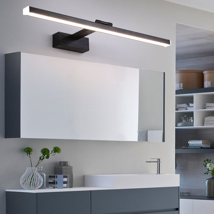 Moderner Stil linearer Wandleuchten Beleuchtung Metall LED Badezimmer Wandleuchte in Schwarz