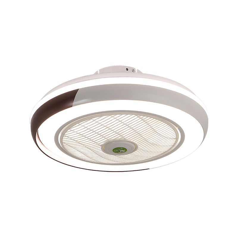 Moderne runde Lüfterleuchte Metall LED Schlafzimmer Halbflush Mount Light