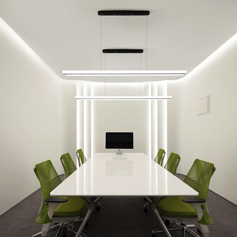 Zeitgenössische Insel Licht Rechteck Metall 1 helle Insellichter in Weiß