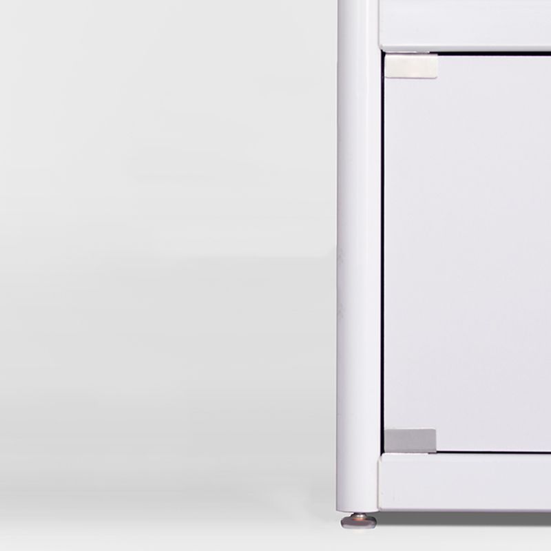 White Display Stand Modern Curio Cabinet with Glass Locking Door