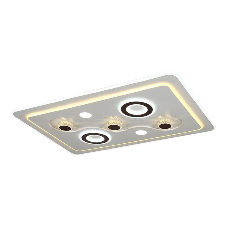 Lampada da soffitto a incasso a LED bianca in stile moderno rettangolare in acrilico