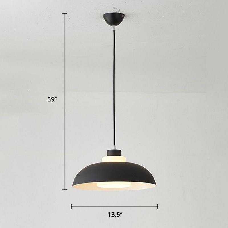 Bol en aluminium plafonnier pendrier léger macaron à la lampe à bulbe unique avec insert de l'ombre acrylique