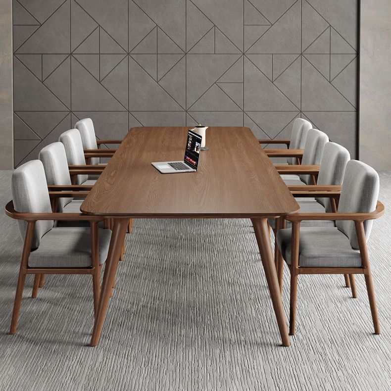 Pine Wood Top Dining Table Traditional Luxury Rectangle Table with 4 Legs