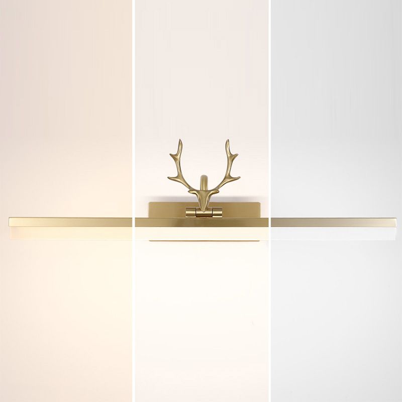 Contemporary Brass Mirror Lighting Fixture Wall Mounted Light Fixture for Bathroom Powder Room