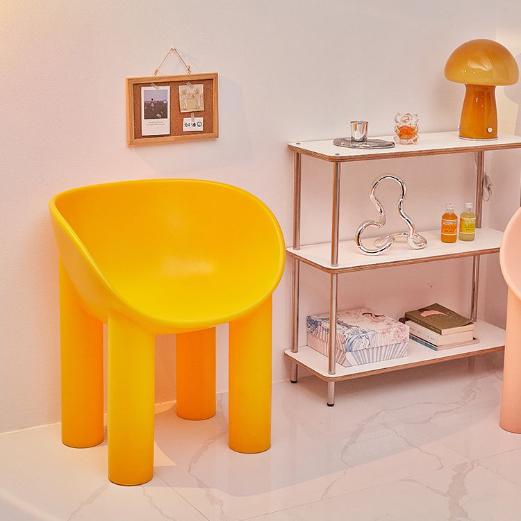 Sillas de comedor de estilo nórdico, sillas laterales con brazos de cocina y patas de plástico (juego de 2)