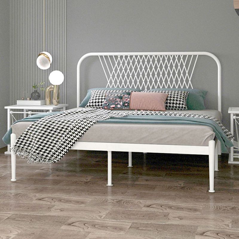Glam Iron Headboard Bed with Open-Frame and Metal Legs Bed 47.24"