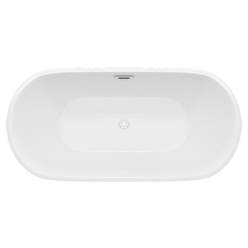 Matte Finish Acrylic Freestanding Tub Contemporary Oval Bathtub