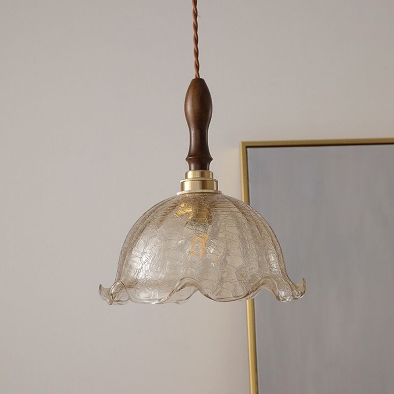 Amber 1 Light Pendant Lighting Industrial Style Glass Sanging Hanging Light for Bedroom