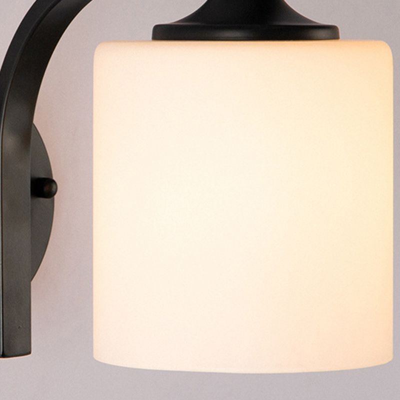 Modern Vanity Lighting Metal Wall Light Fixture in Black for Bathroom