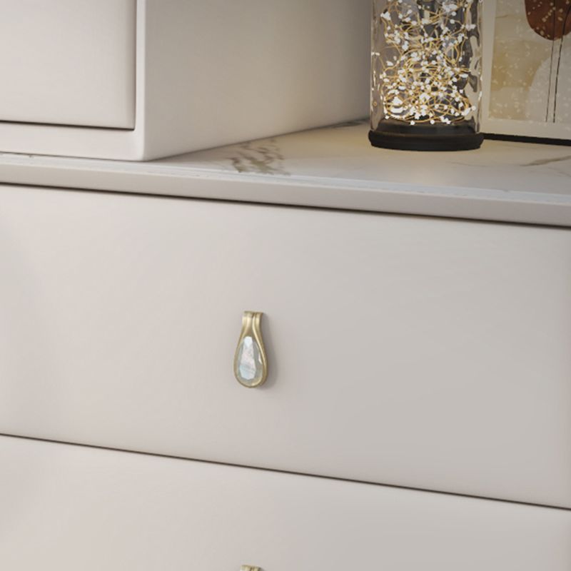 Contemporary Pine Makeup Vanity Desk 5-Drawers Vanity Makeup Table Set