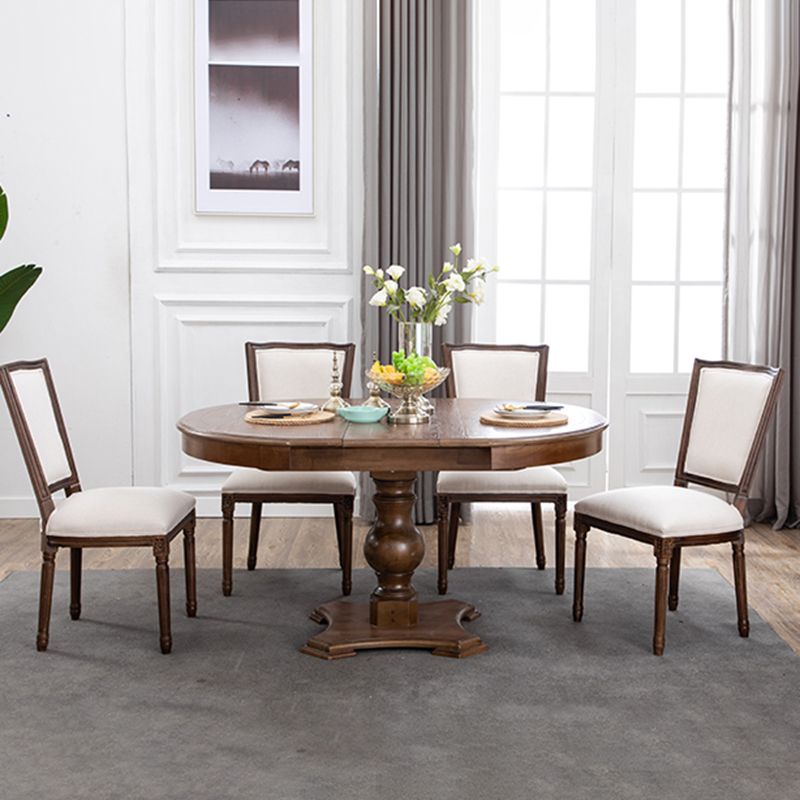 Silla sin brazos de comedor de madera tradicional, silla lateral de comedor con respaldo abierto para uso doméstico
