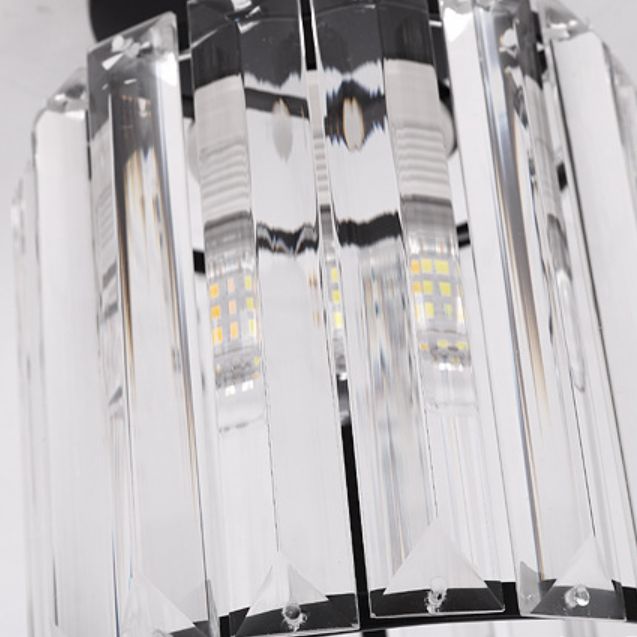 Modern Style Ceiling Light Simple Crystal Shade Flush Mount Light Fixture for Bedroom