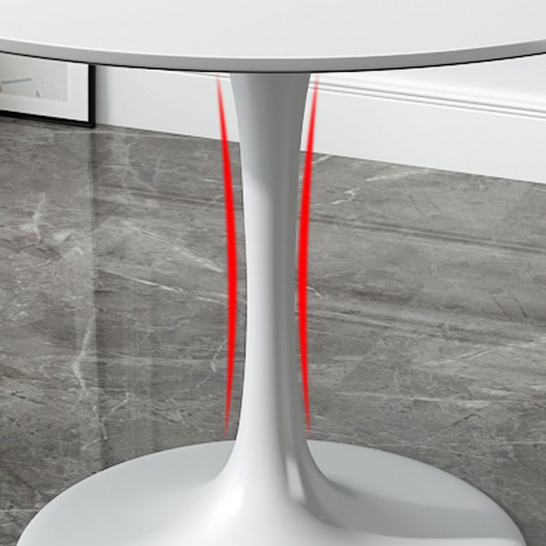 Minimalist White and Black Round Table with Tulip Style for 4 Person
