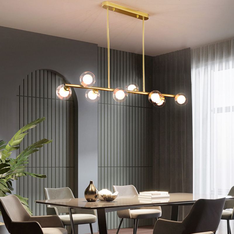 Sphere Island Chandelier Light Simplicity Style Glass Dinning Room Island Light Fixture