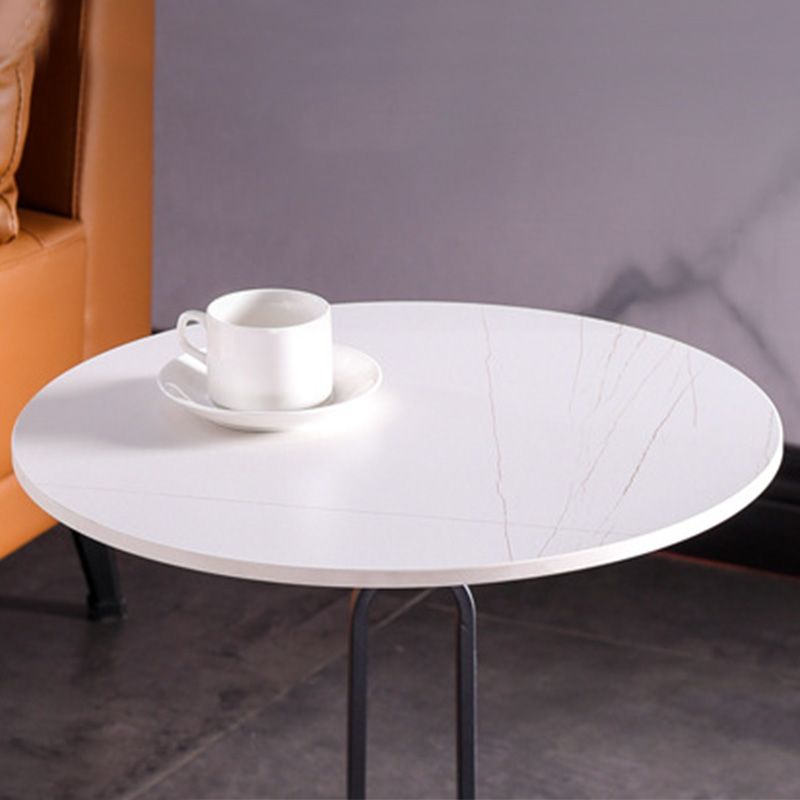 Modern Marble Top End Table 3 Mental Legs Sofa Side End Table for Living Room