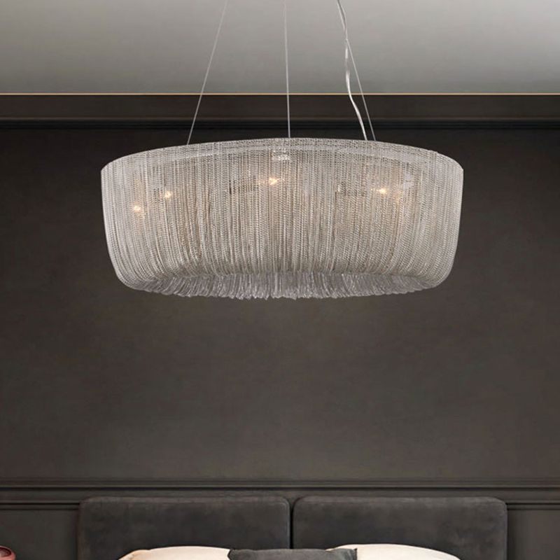 Aluminum Contemporary Hanging Light Fixtures Tassel Drop Lamp for Living Room