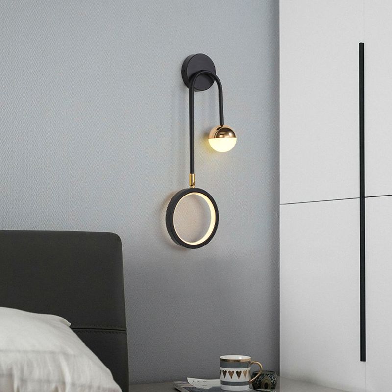 Modern Style Round Wall Mounted Lamps Metal Multi Lights Wall Sconces