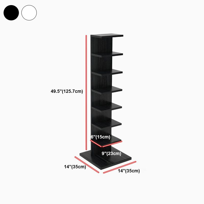 Contemporary Corner Closed Back Bookshelf Manufactured Wood Frame and Shelf
