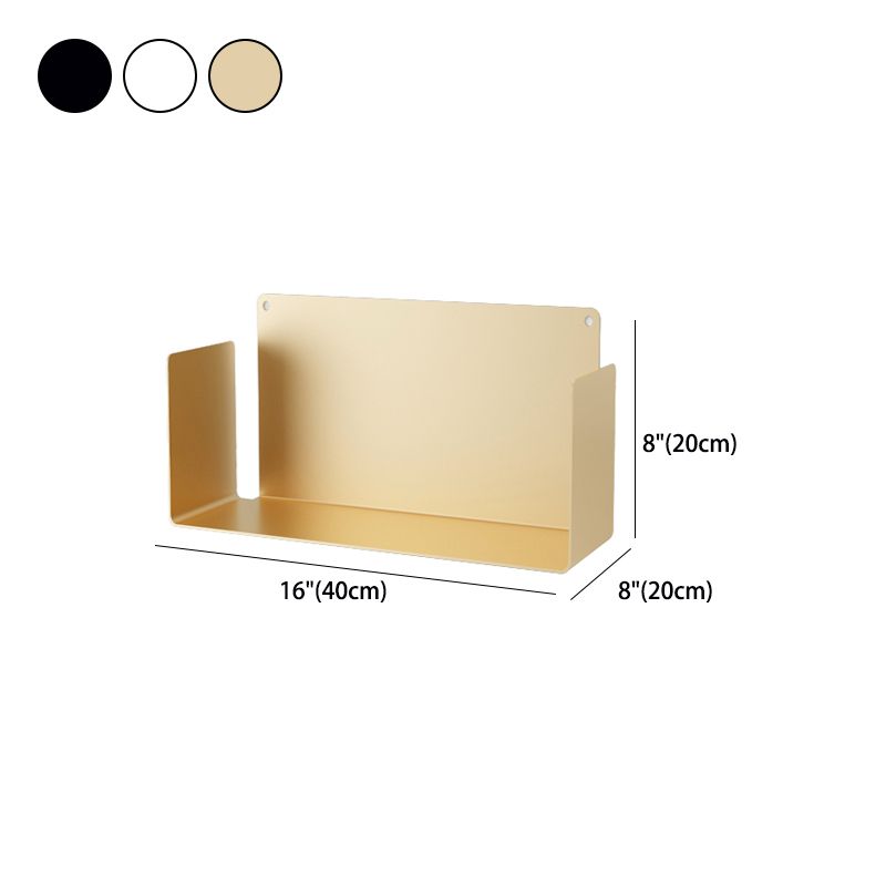 Metal Wall-mount Bookshelf Modern Closed Storage Bookcase with 1 Shelf , 8" D X 8" H