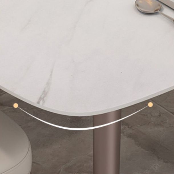 Nordic 1/2/5/7 Pieces Rectangle Dining Set Sintered Stone Dining Table with Leather Chairs