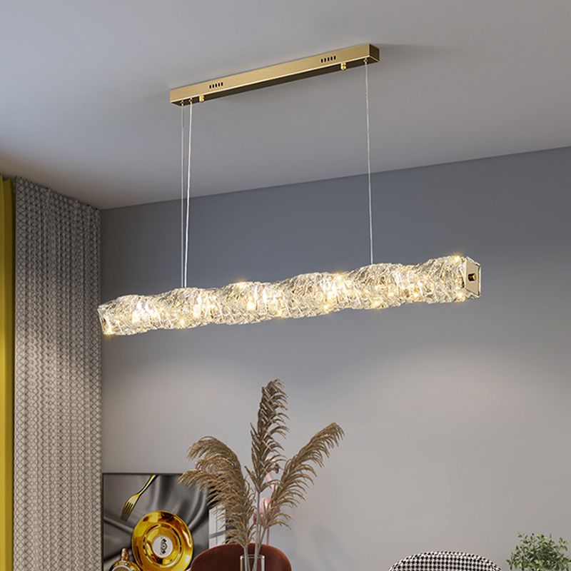 Single Modernism Chrome/Golden Ceiling Light LED Crystal Kitchen Island Lighting for Foyer