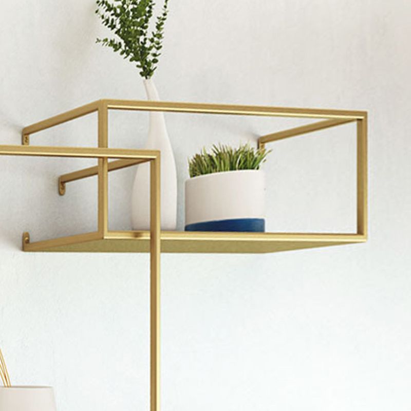 Metal Floating Bookcase Modern Style Wall Mounted Bookshelf for Home Office