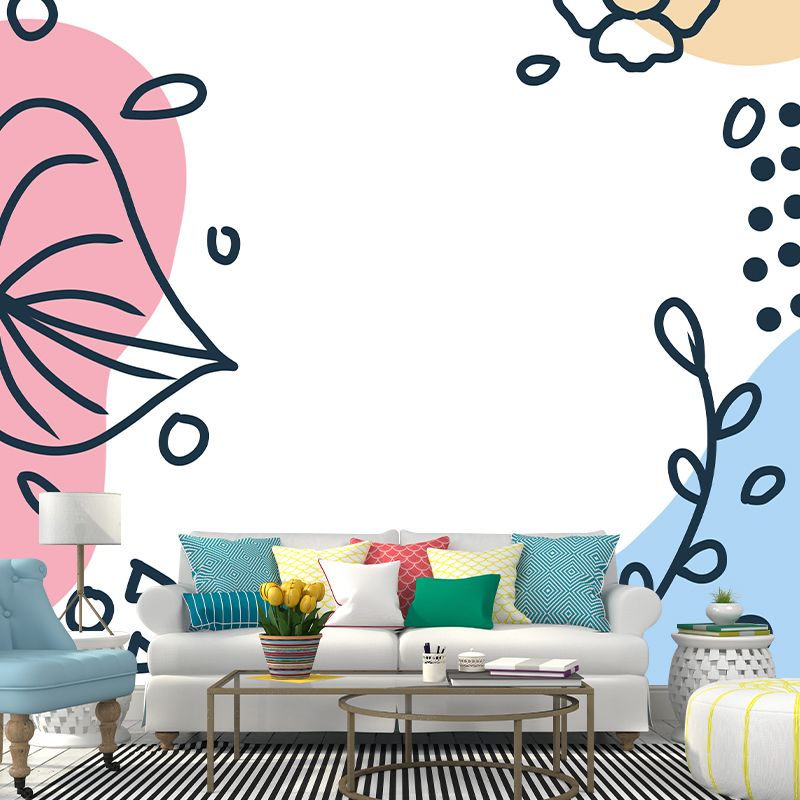 Illustration Wall Mural Wallpaper Plant Decoration Bedroom Wall Mural