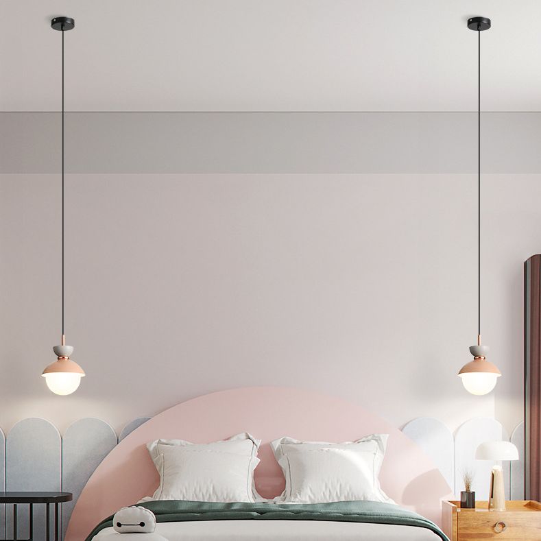 1 Light Dome Posting Iluminación de estilo nórdico de accesorios de iluminación colgante de hierro para restaurante