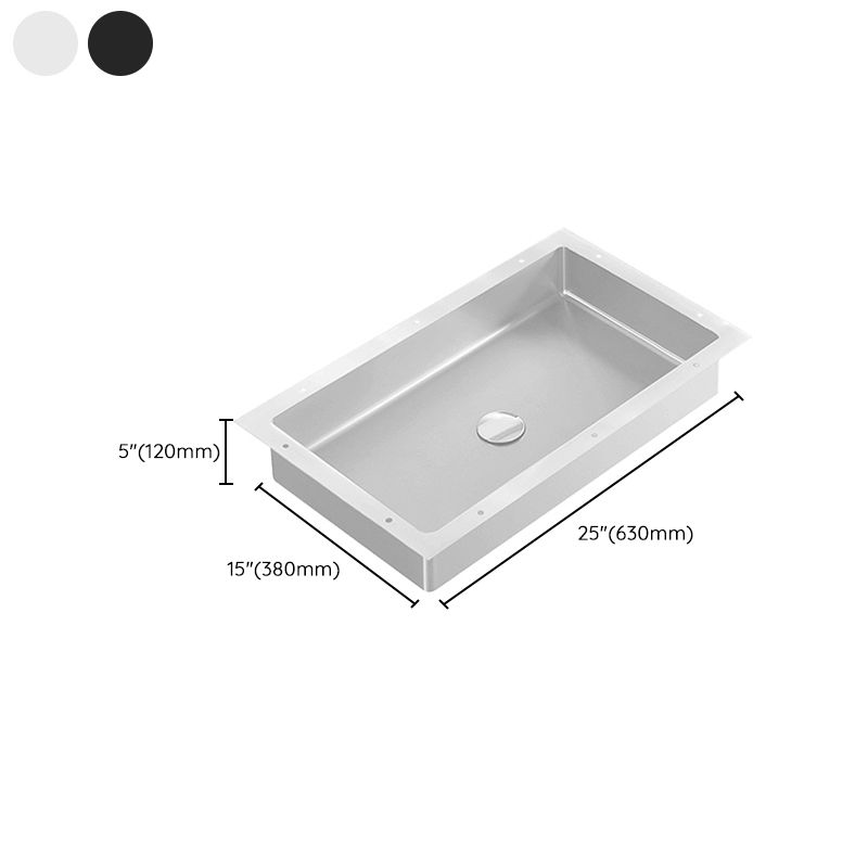 Modern Bathroom Sink Metal Rectangular Undermount Bathroom Sink with Pop-Up Drain