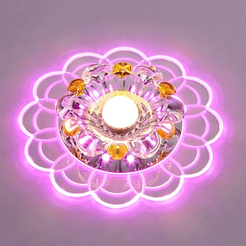 LED-Kristall-Deckenleuchte, moderne Flur-Unterputz-Deckenleuchte mit Loch 2–3,5 Zoll Durchmesser