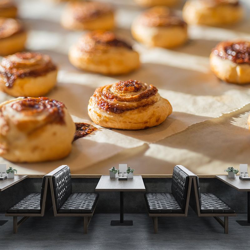 Contemporary Cinnamon Rolls Wall Mural Environment Friendly Wallpaper for Cake Shop