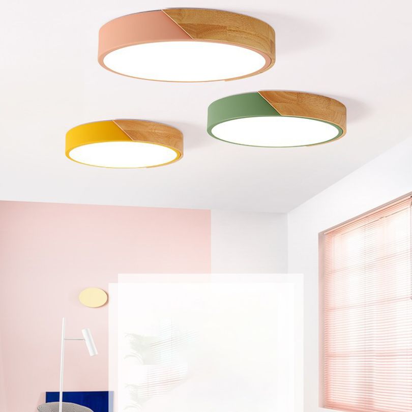 1-Light Round Flush Mount Light Modern Style Acrylic Flush Mount Lighting Fixtures