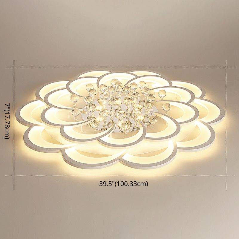 Flower Flush Mount Ceiling Light Fixture Contemporary Acrylic Ceiling Mount Light Fixture for Living Room