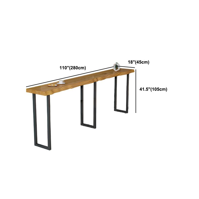 Pine Wood Bar Dining Table Modern Rectangle Bar Table for Milk Tea Shop Balcony