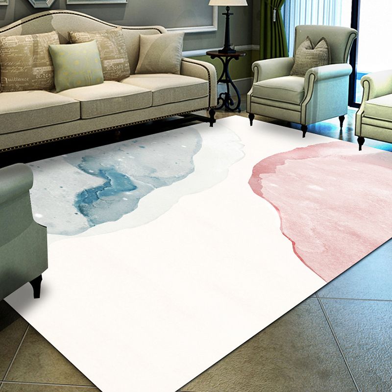 Alfombra de poliéster de alfombra contemporánea azul