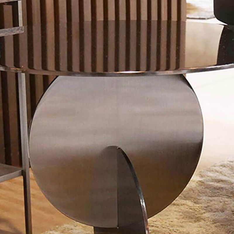 Medieval Modern Style Pedestal Base Design Circular Metal Side Table