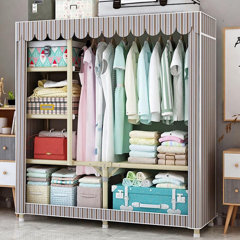 Contemporary Style Wardrobe Steel Bedroom Wardrobe Closet with Door