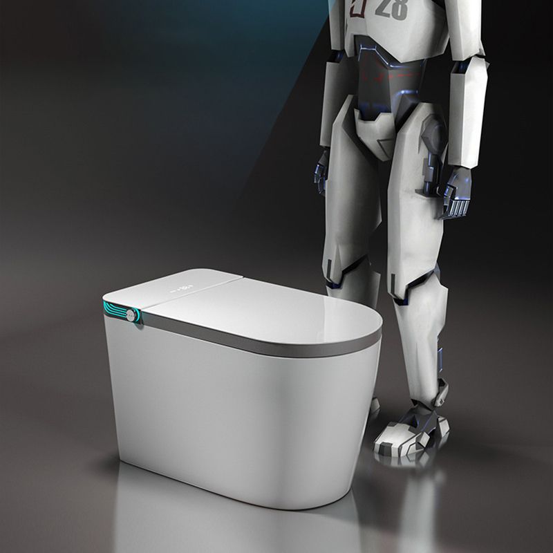 Contemporary Siphon Jet Toilet Bowl Polished Finish All-In-One Toilet