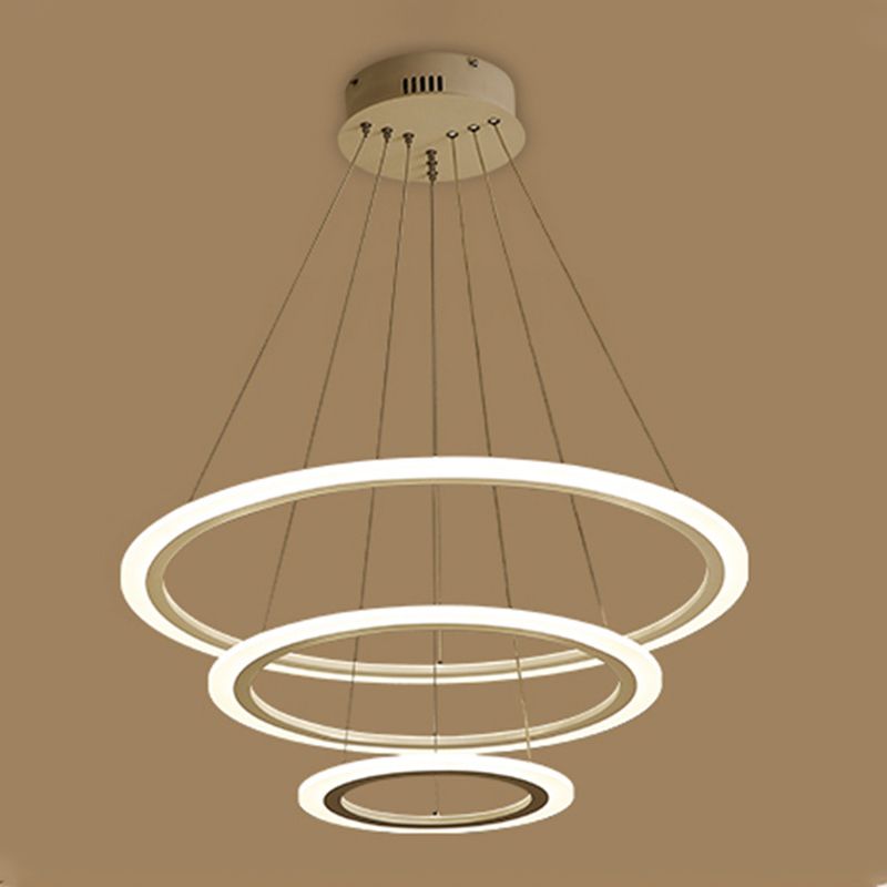 Eigentijdse eenvoudige LED hangende kroonluchter lichte meerlagige hangende lichtkit voor woonkamer
