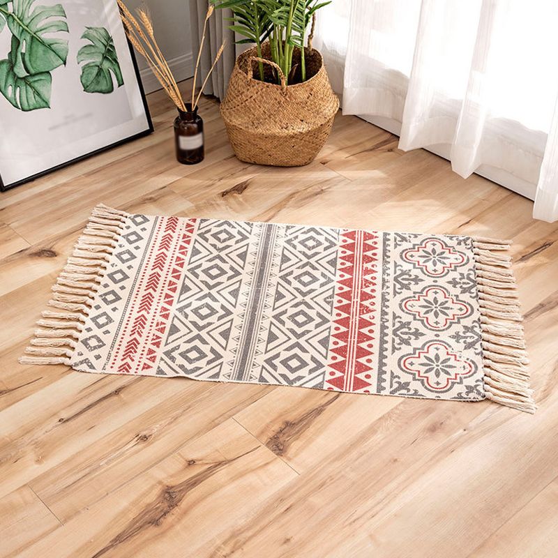 Bohemian Stripal Stripe Muster Teppich mehrfarbiger Flachs Teppich nicht rutschfestes Flächen-Teppich für die Dekoration