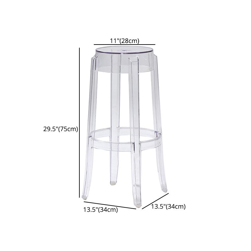 Taburetes de mostrador de plástico transparente apilables sin espalda taburetes de bar escandinavos (juego de 2)