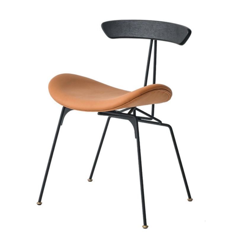 Black Iron Legs Dining Chairs Industrial Armless Dining Side Chair